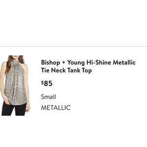 Bishop + Young from Nordstrom high shine tank size S